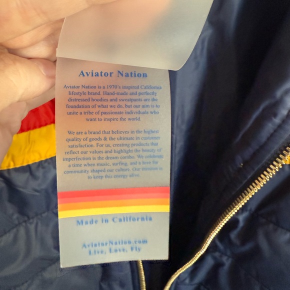 NWT Aviator Nation Men’s (Unisex) 4 Stripe Vest Sherpa Size Large - Picture 5 of 9